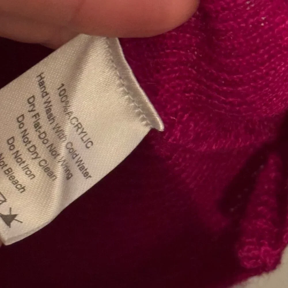 Magenta Mock Neck Batwing Sleeve Knit Dress By Before You Size S 100% Acrylic dr - Picture 4 of 12